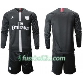 Günstige Fußballtrikots Paris Saint-Germain Jodan Schwarz Kinder 3rd trikot 2018/19 Langarm